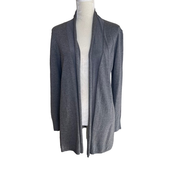Magaschoni Women’s Open Front Gray Cardigan Sweater Size S Casual Minimalist - Picture 1 of 7